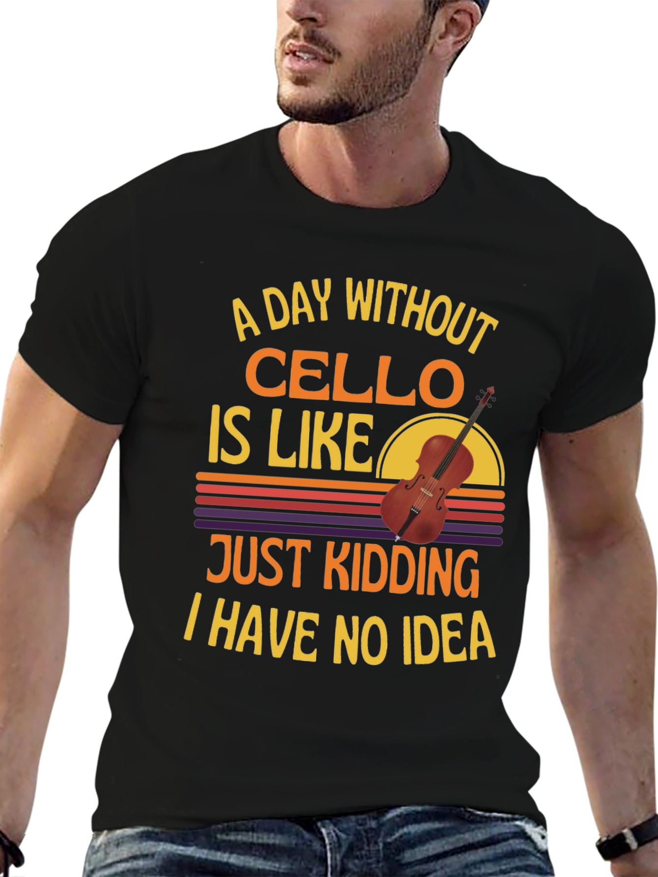 Cello Player Graphic T-Shirt