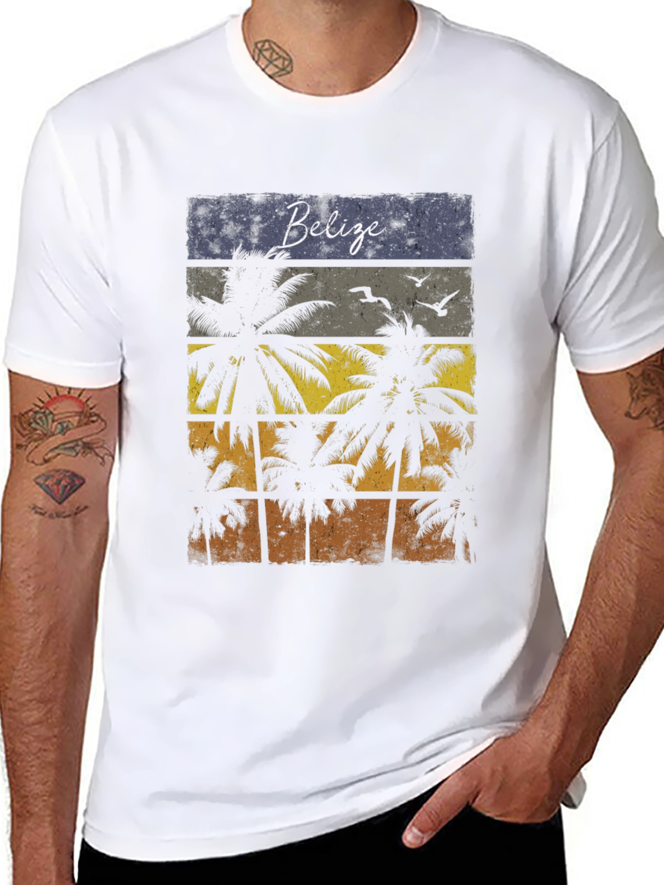 Belize Palm Tree Graphic T-Shirt
