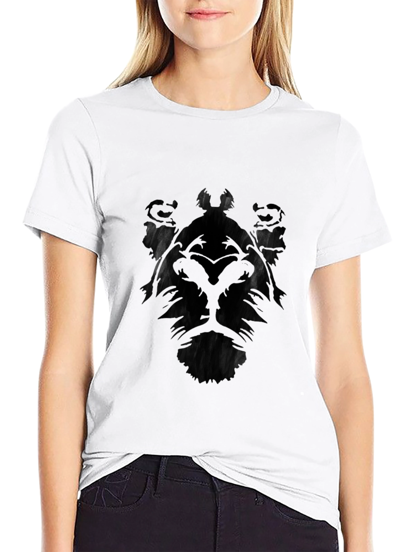 Mens Black Lion Graphic T-Shirt