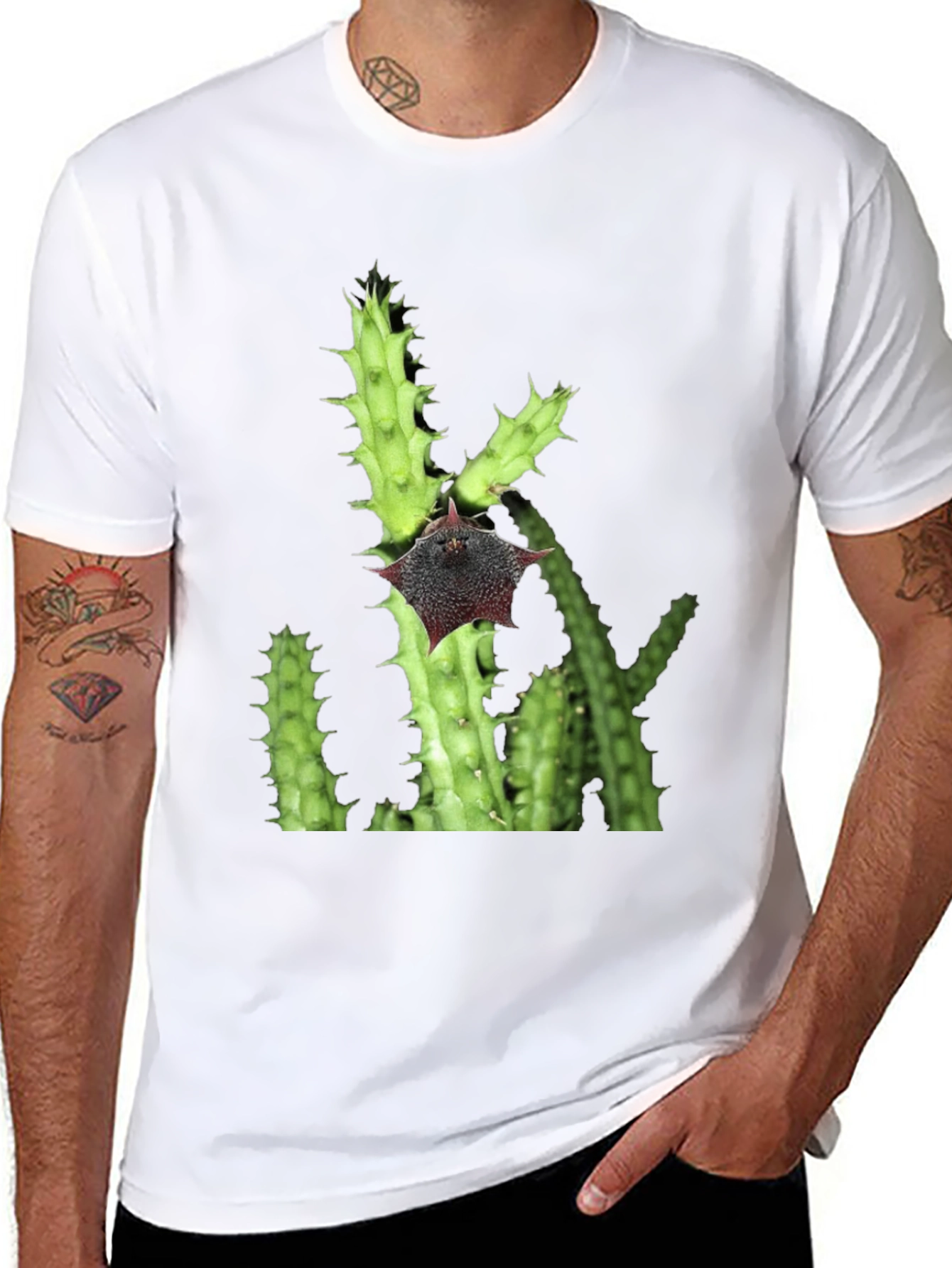 Cactus Flower Graphic T-Shirt