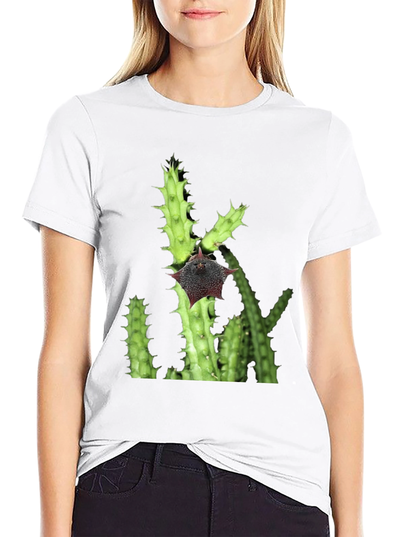 Cactus Flower Graphic T-Shirt
