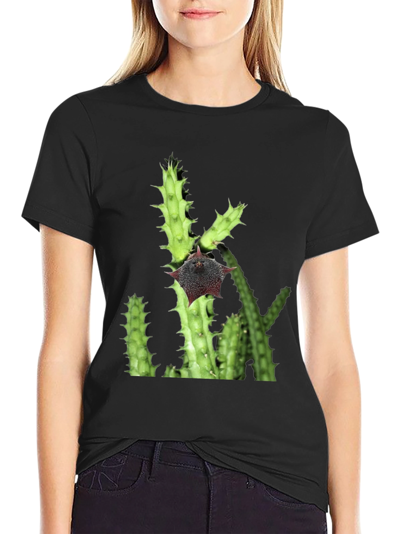Cactus Flower Graphic T-Shirt
