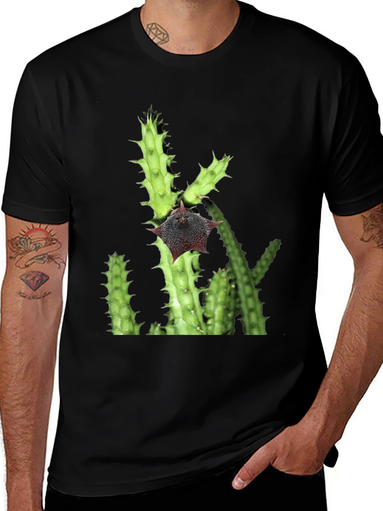 Cactus Flower Graphic T-Shirt