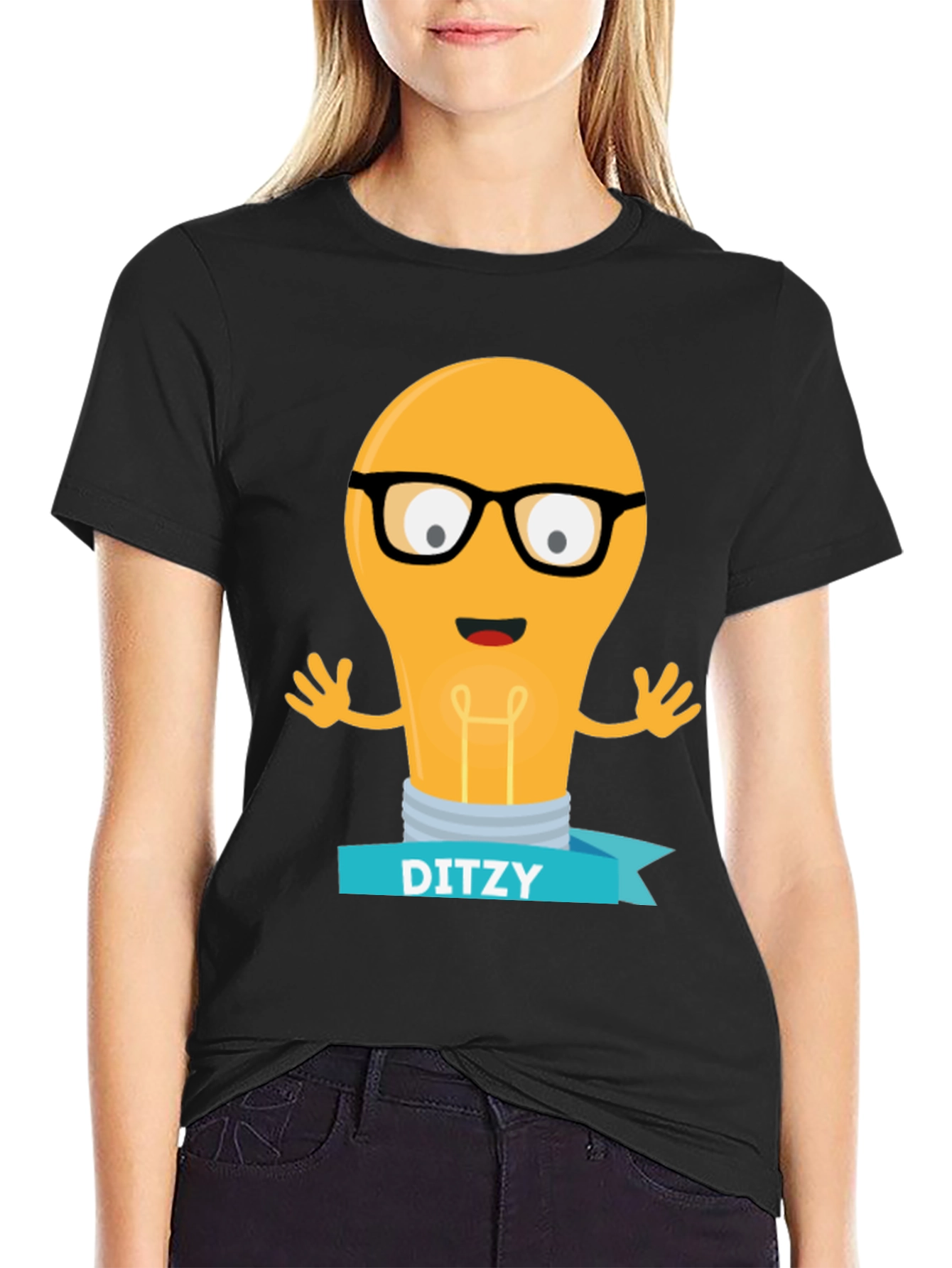Ditzy Light Bulb T-Shirt - Nerdy & Fun Design