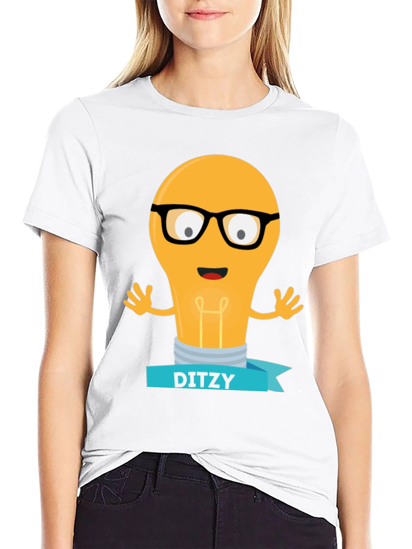 Ditzy Light Bulb T-Shirt - Nerdy & Fun Design