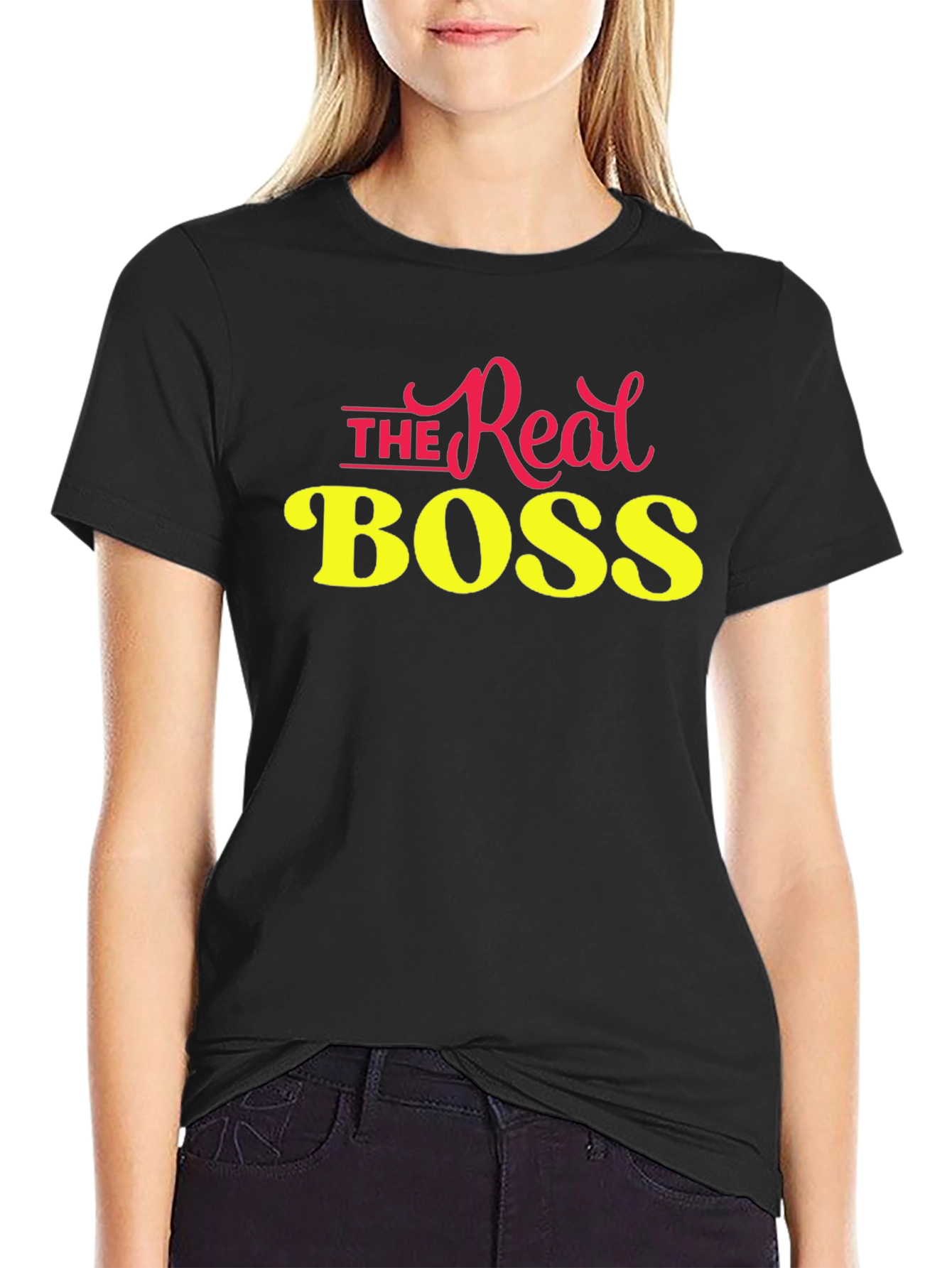 The Real Boss T-Shirt - Black Crew Neck Tee