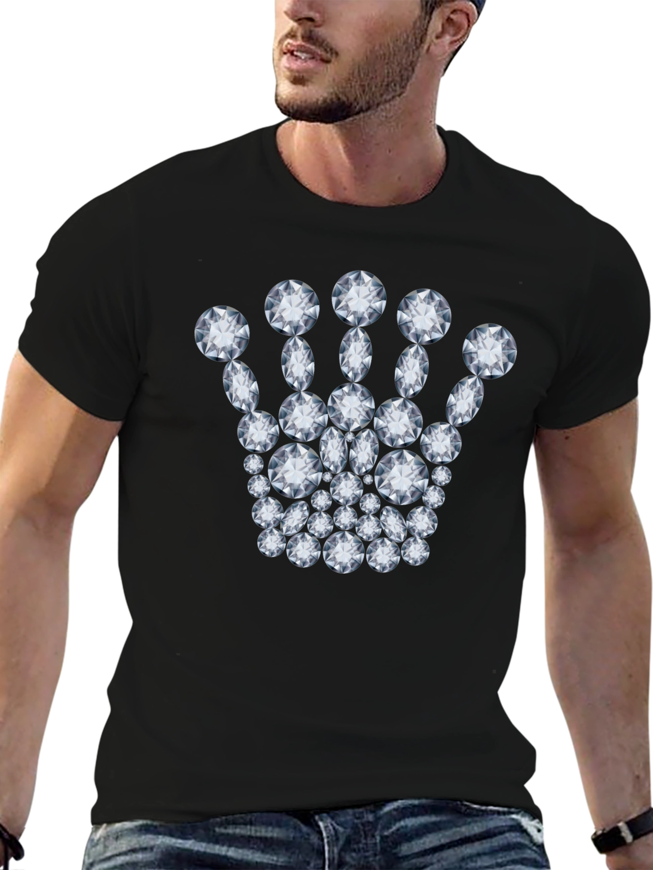 Diamond Crown Graphic Tee - Black