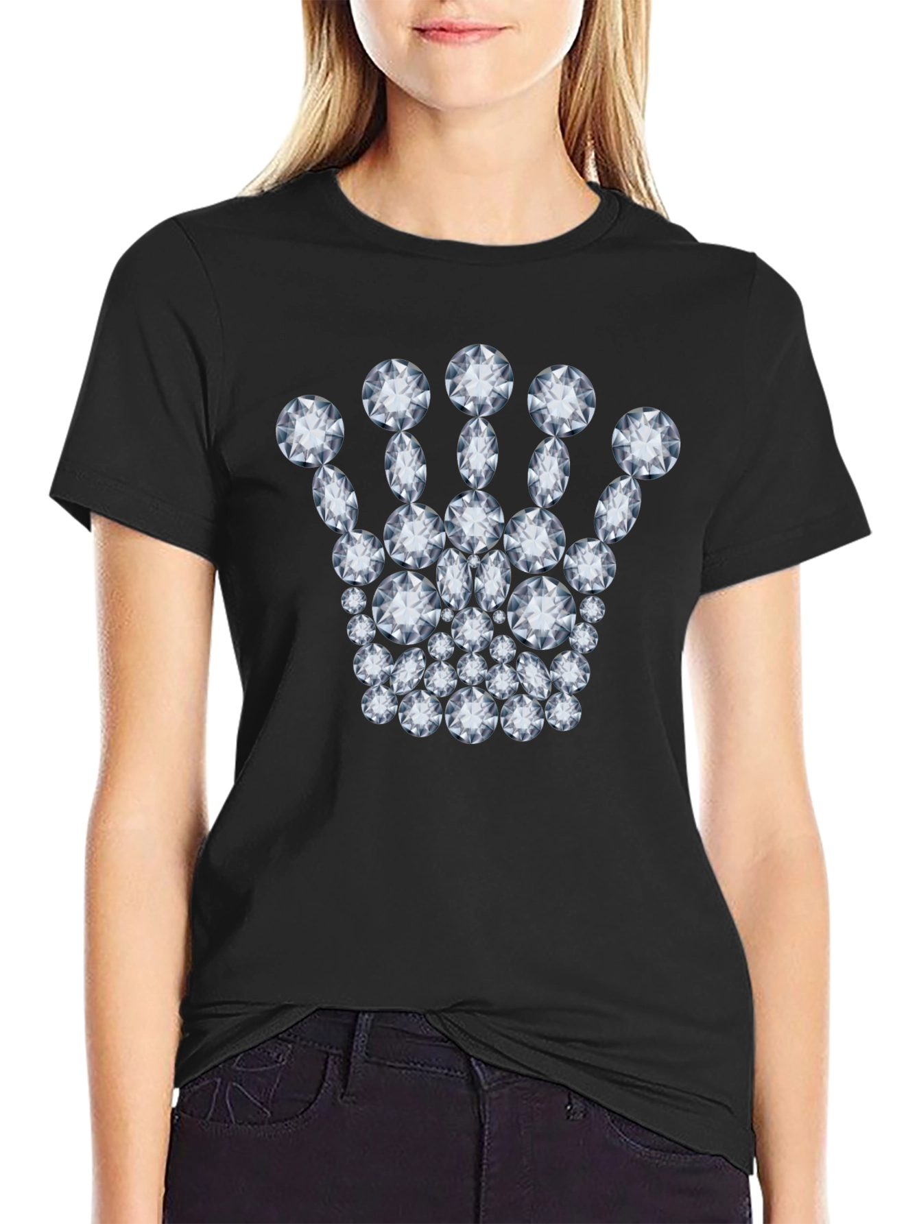 Diamond Crown Graphic Tee - Black