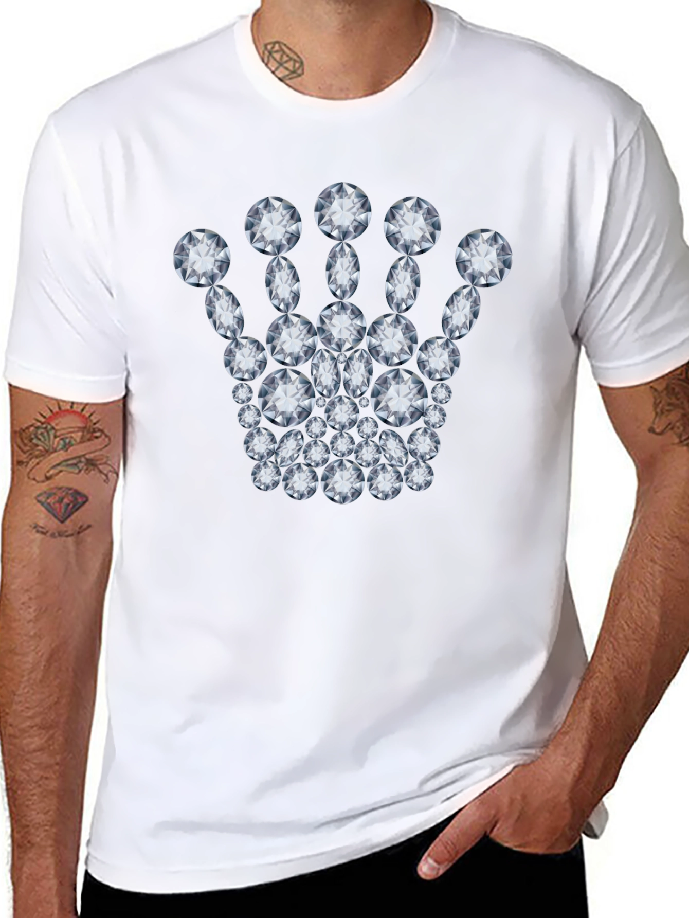 Diamond Crown Graphic Tee - Black