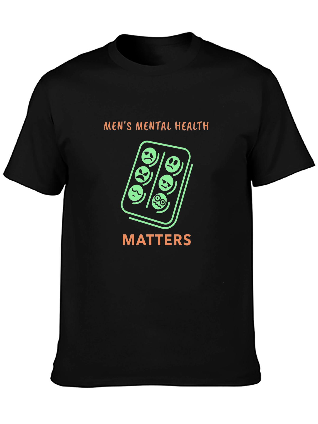 Mens Mental Health Matters Graphic Tee - Black