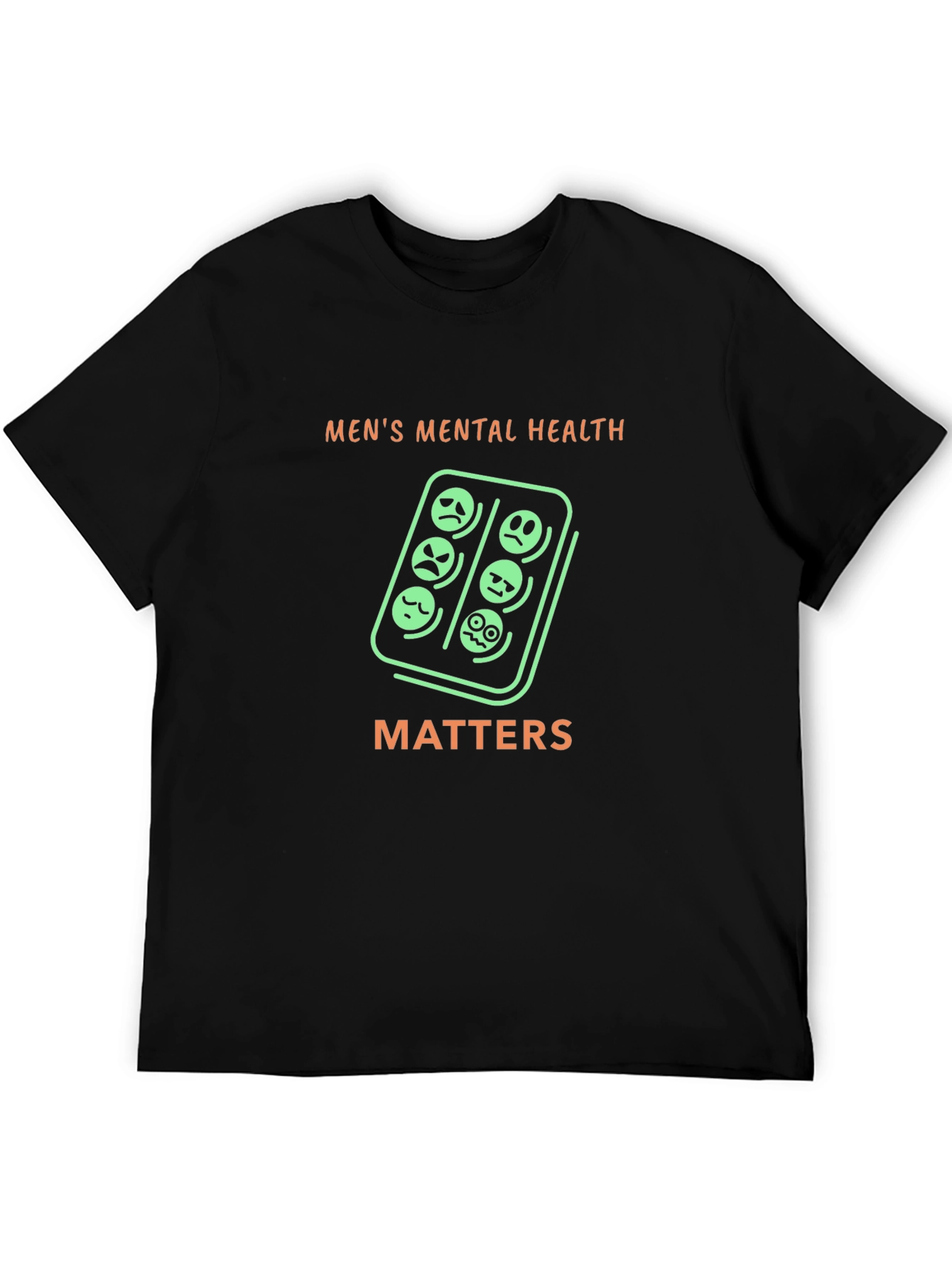Mens Mental Health Matters Graphic Tee - Black