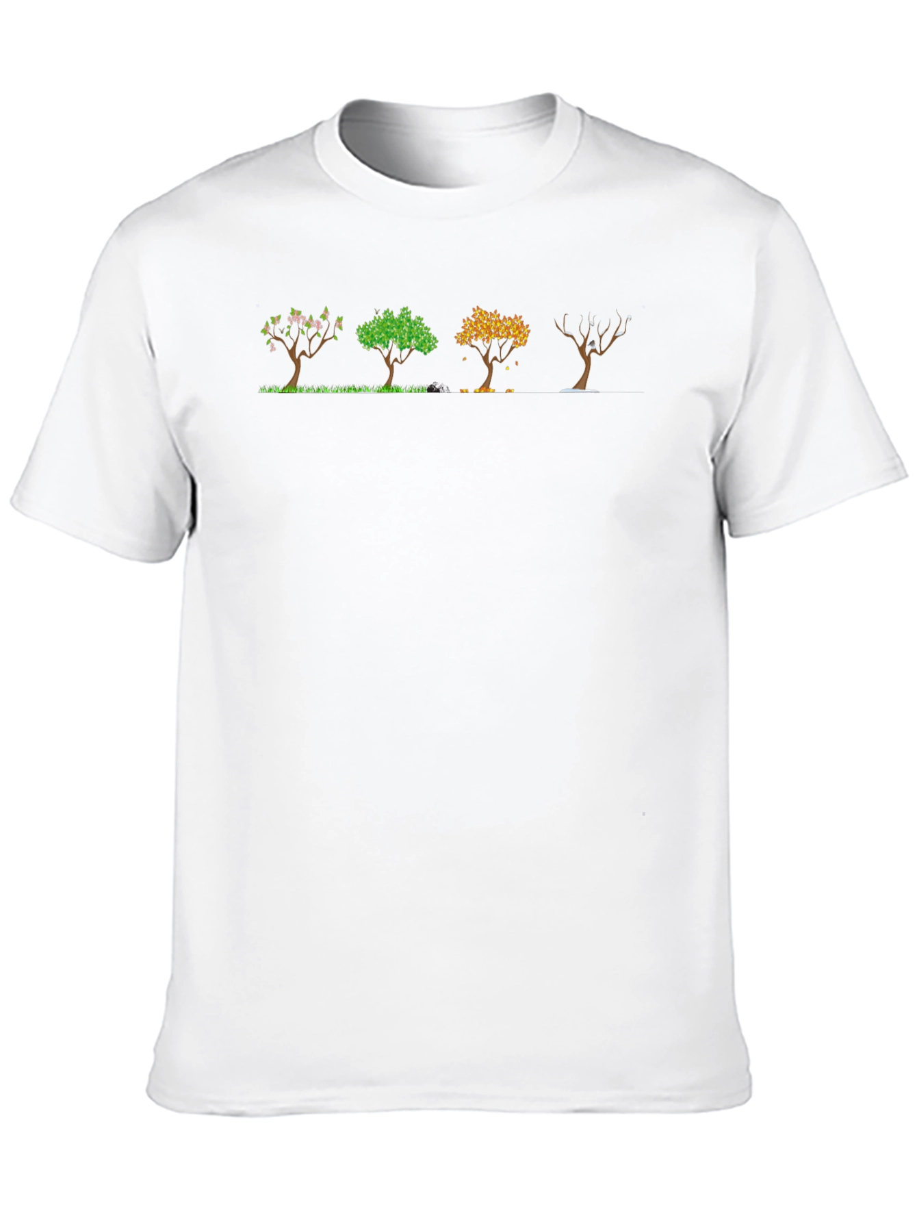 Four Seasons Tree Black T-Shirt