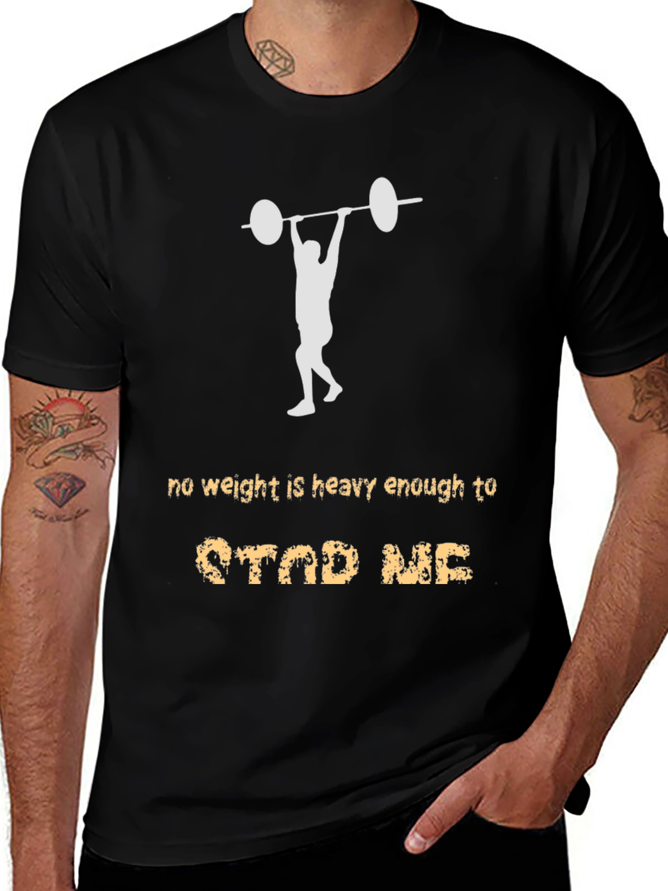 Weightlifting Motivation T-Shirt - No Weight Can Stop Me