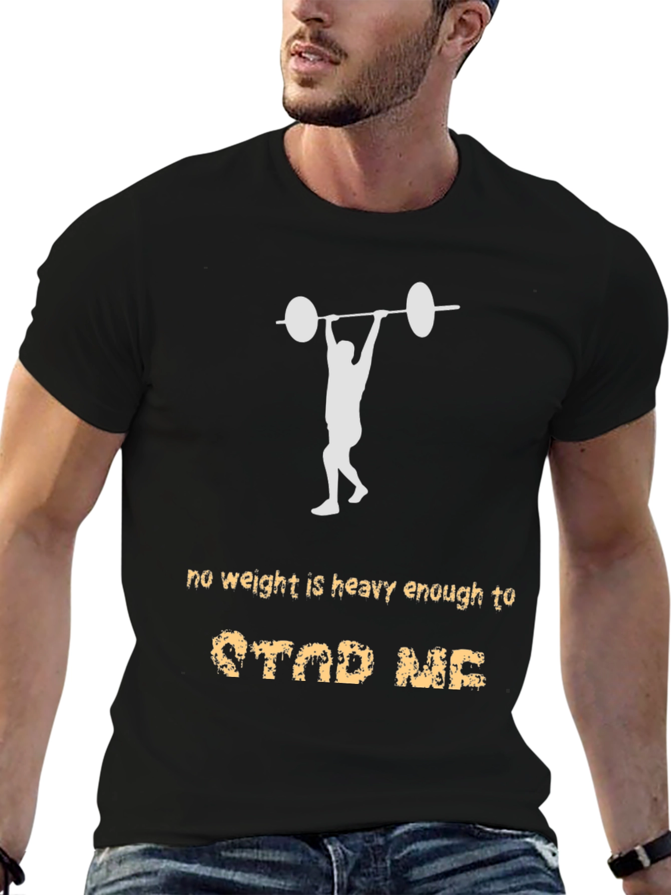 Weightlifting Motivation T-Shirt - No Weight Can Stop Me