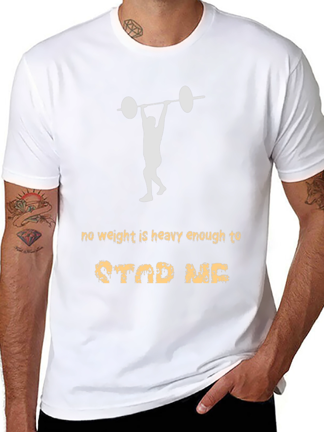 Weightlifting Motivation T-Shirt - No Weight Can Stop Me