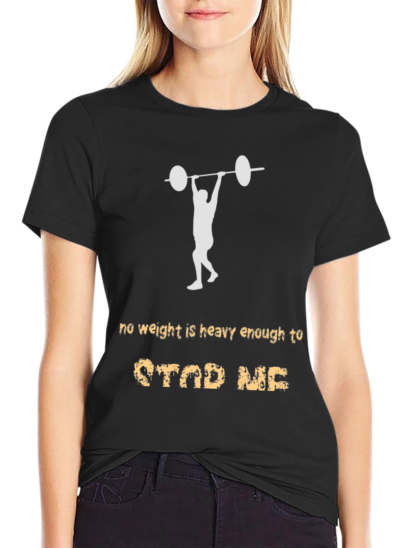 Weightlifting Motivation T-Shirt - No Weight Can Stop Me