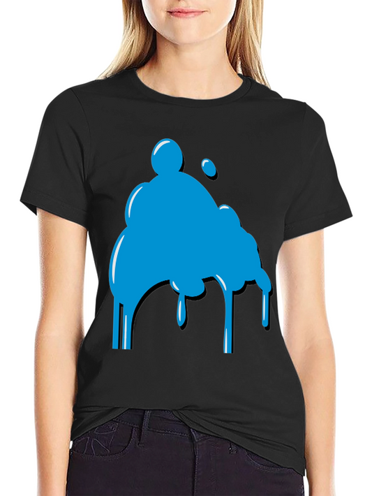 Abstract Blue Blob Graphic Tee - Casual Style