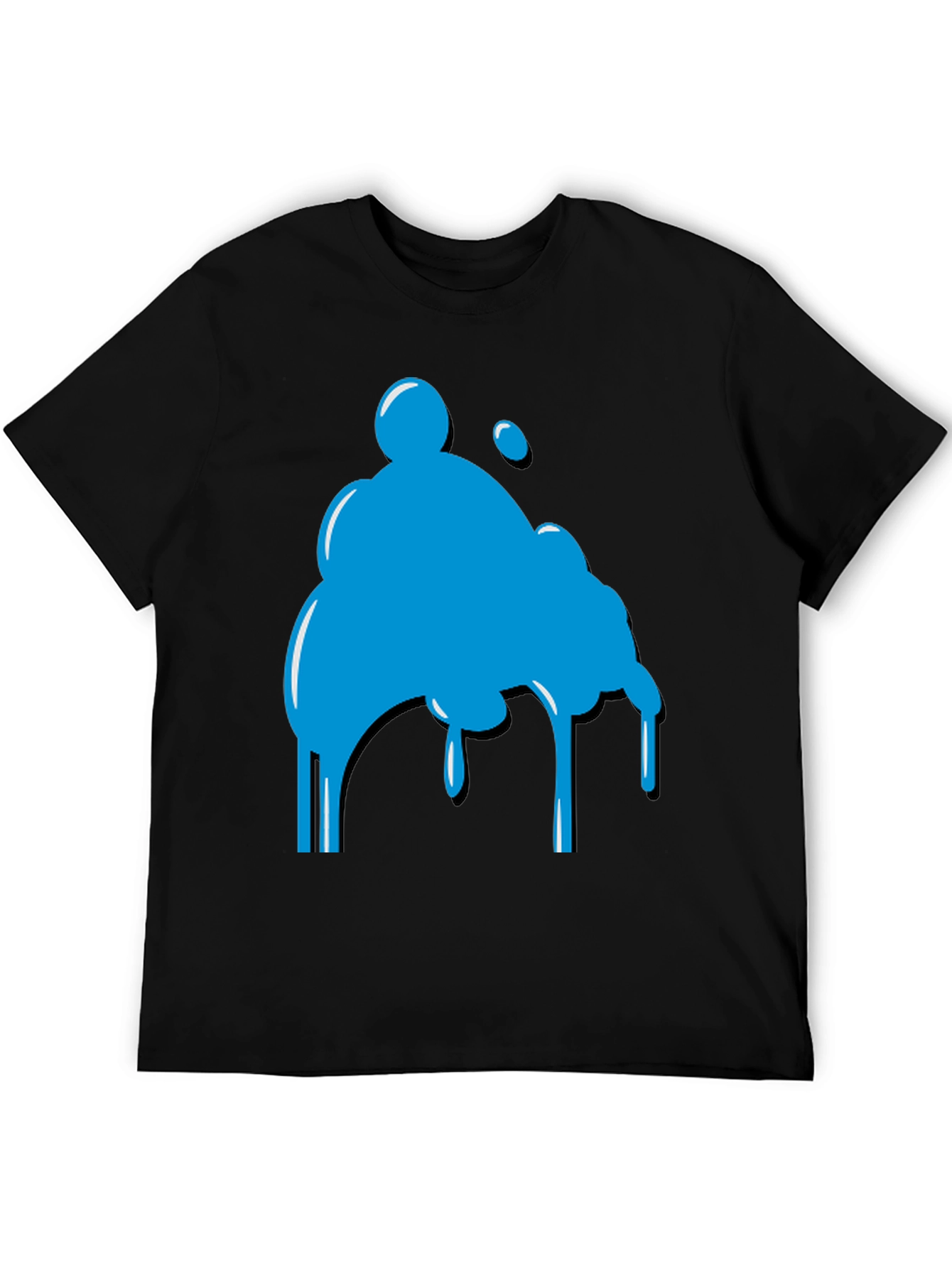Abstract Blue Blob Graphic Tee - Casual Style