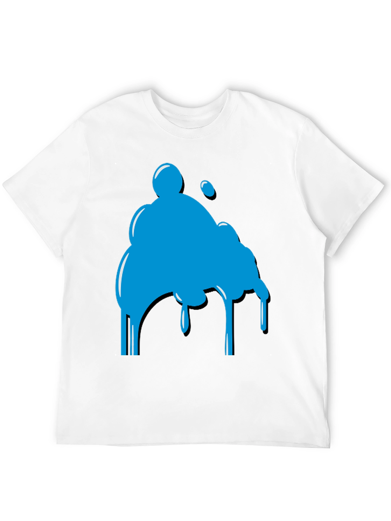 Abstract Blue Blob Graphic Tee - Casual Style