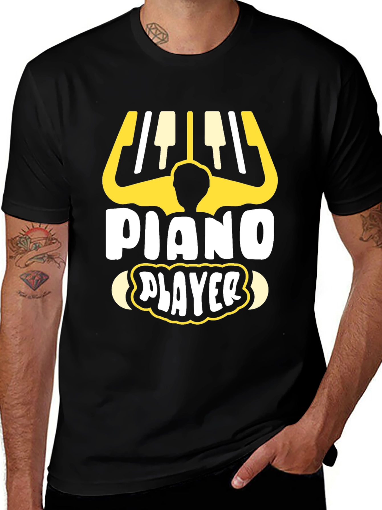 Piano Player Graphic Tee - Music Lover T-Shirt