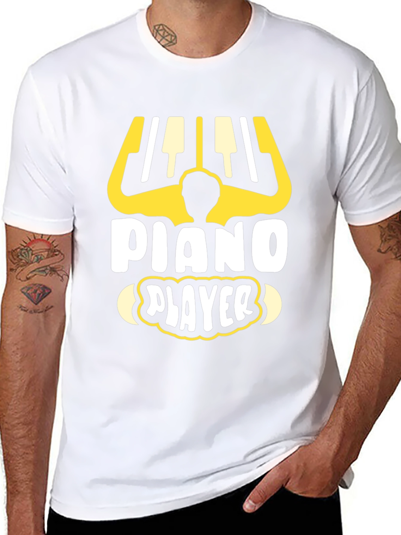 Piano Player Graphic Tee - Music Lover T-Shirt