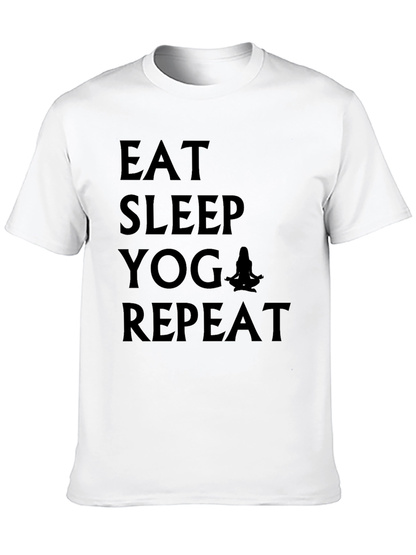 Eat Sleep Yoga Repeat Black Graphic T-Shirt