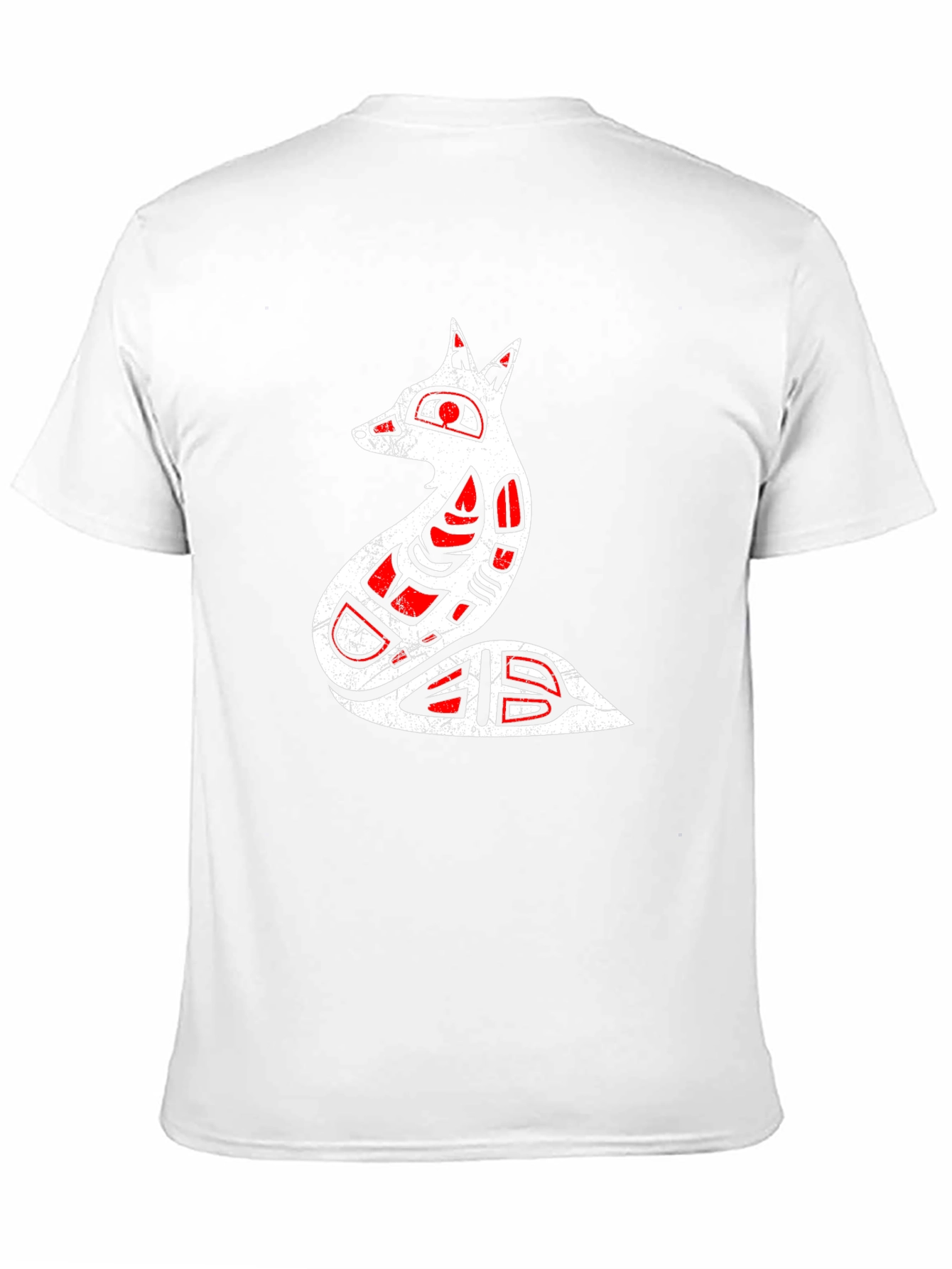 Tribal Fox Graphic Tee - Black Cotton Comfort