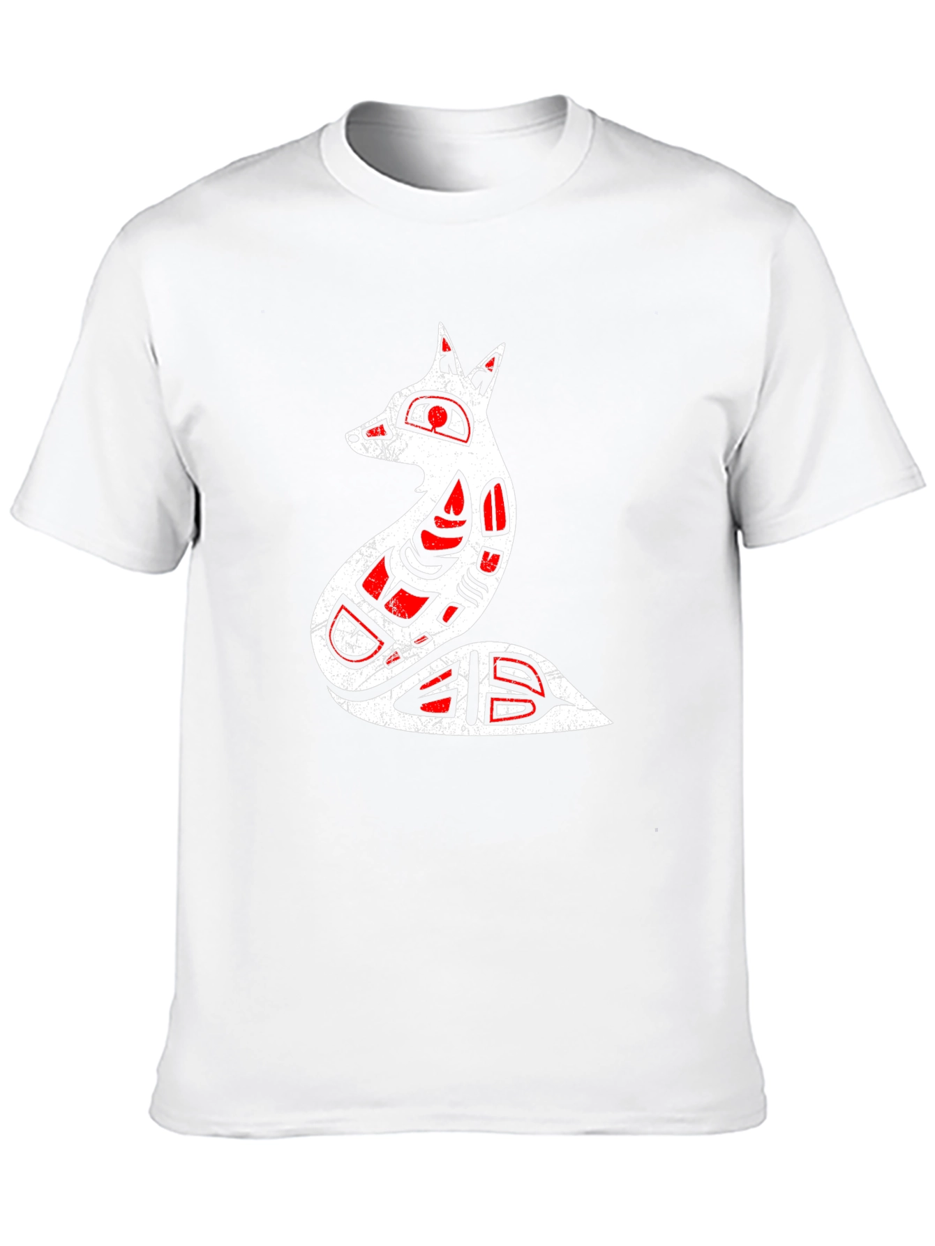 Tribal Fox Graphic Tee - Black Cotton Comfort