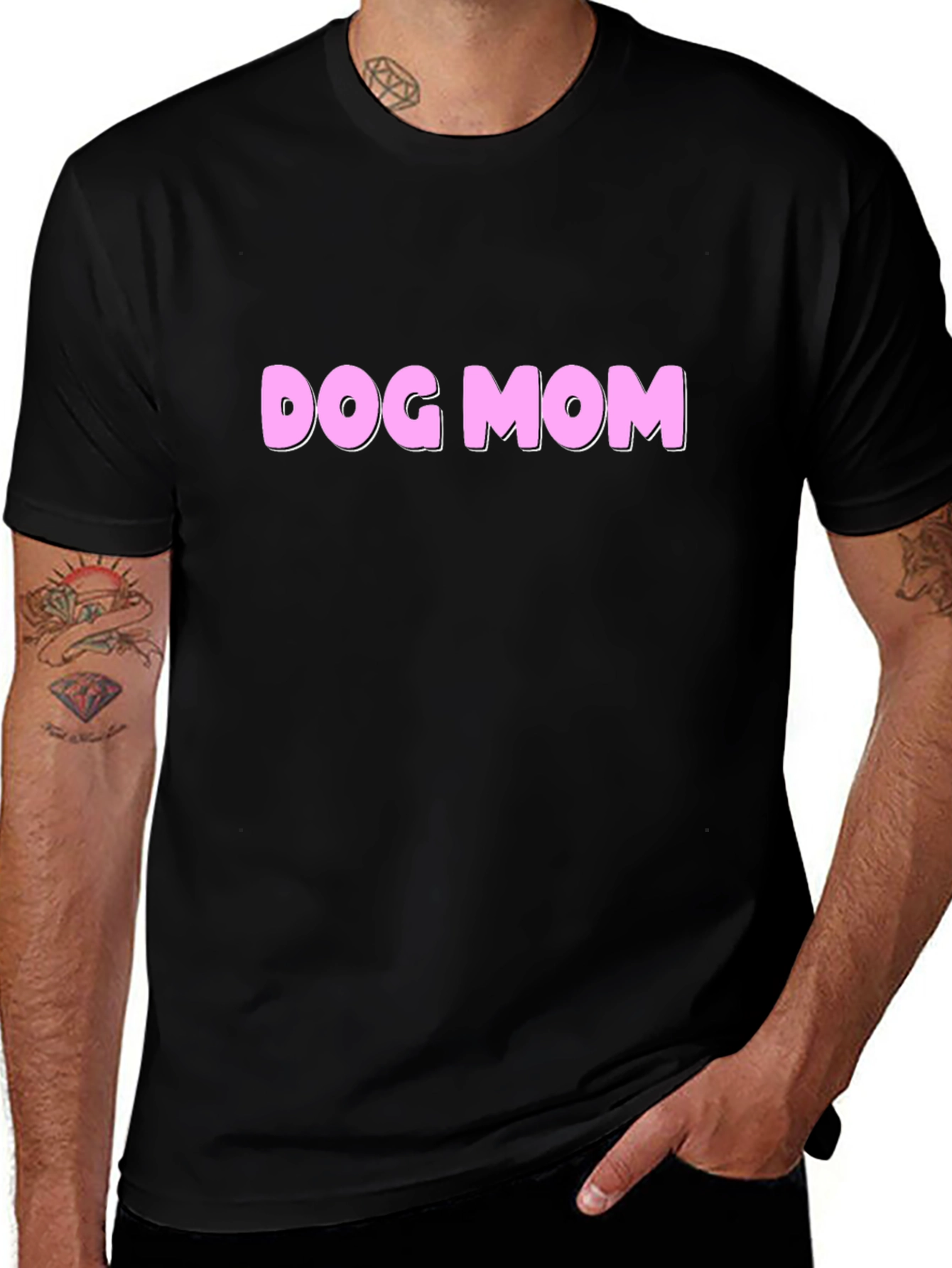Dog Mom Graphic Tee - Black