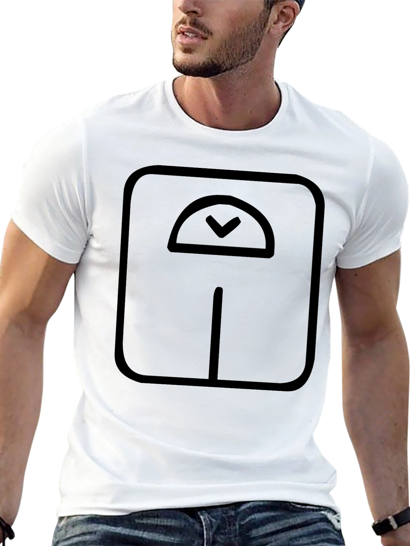 Weight Scale Graphic Tee - Black Casual Shirt