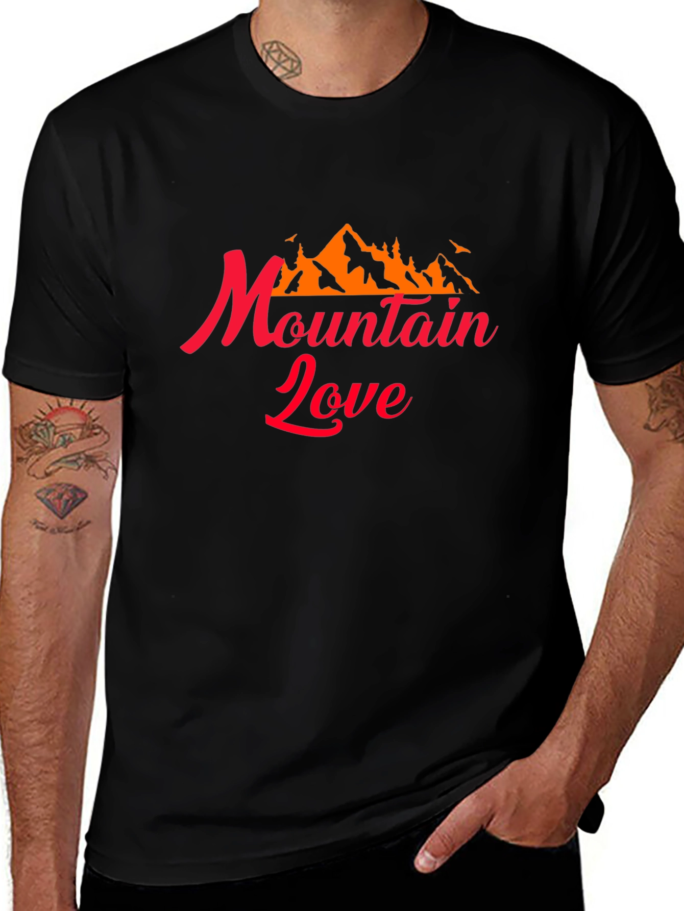Mountain Love Graphic Tee - Black