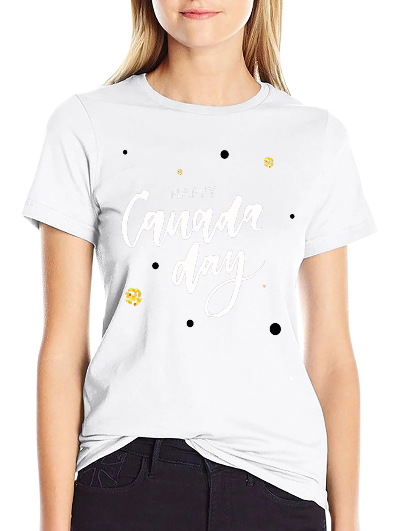 Happy Canada Day Black T-Shirt