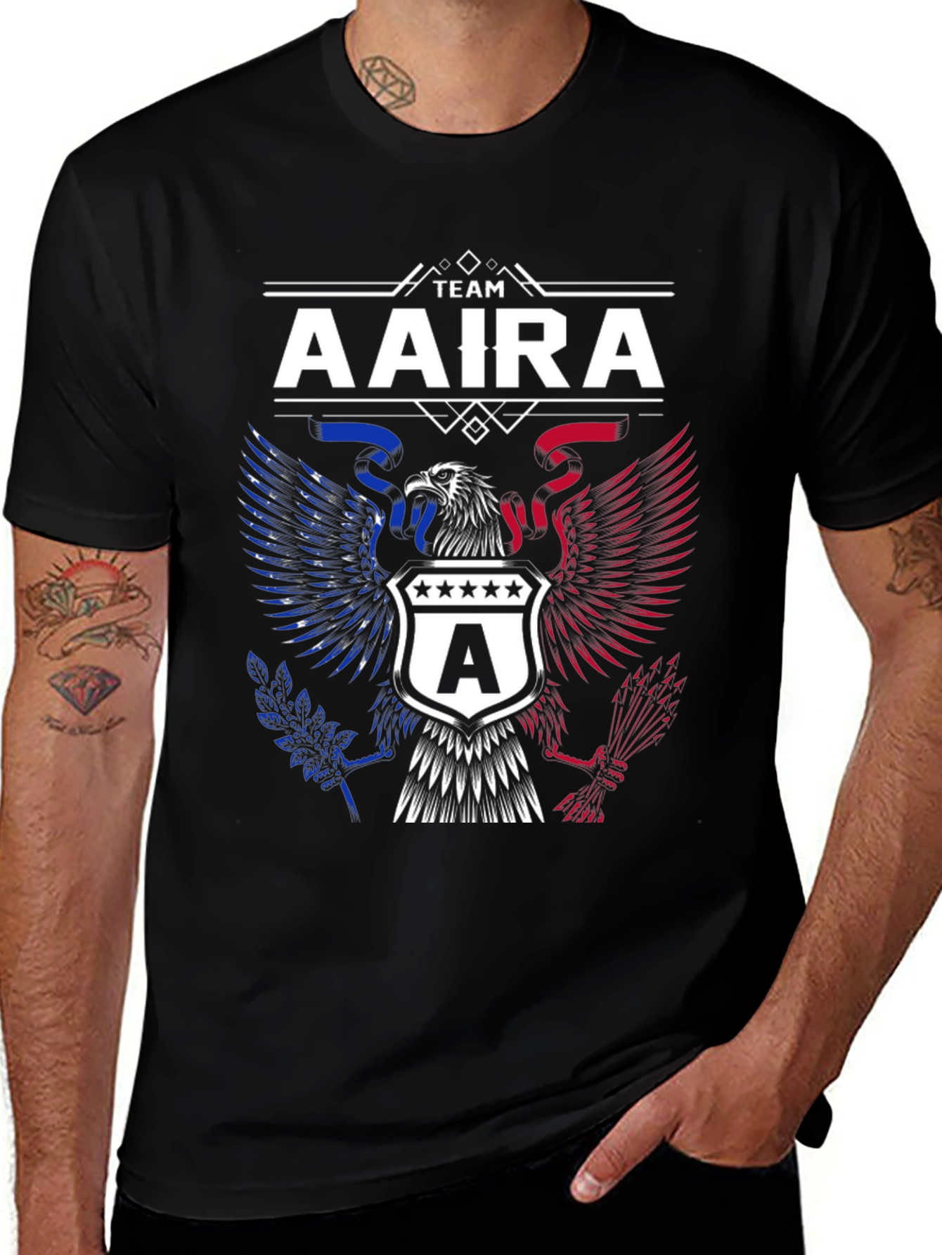 Team Aaira Graphic Tee - Patriotic Eagle Design