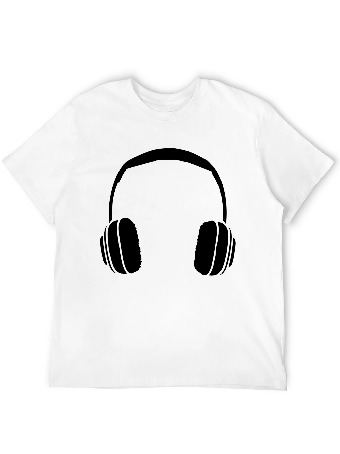 Black Headphone Graphic Tee - Music Lover Shirt
