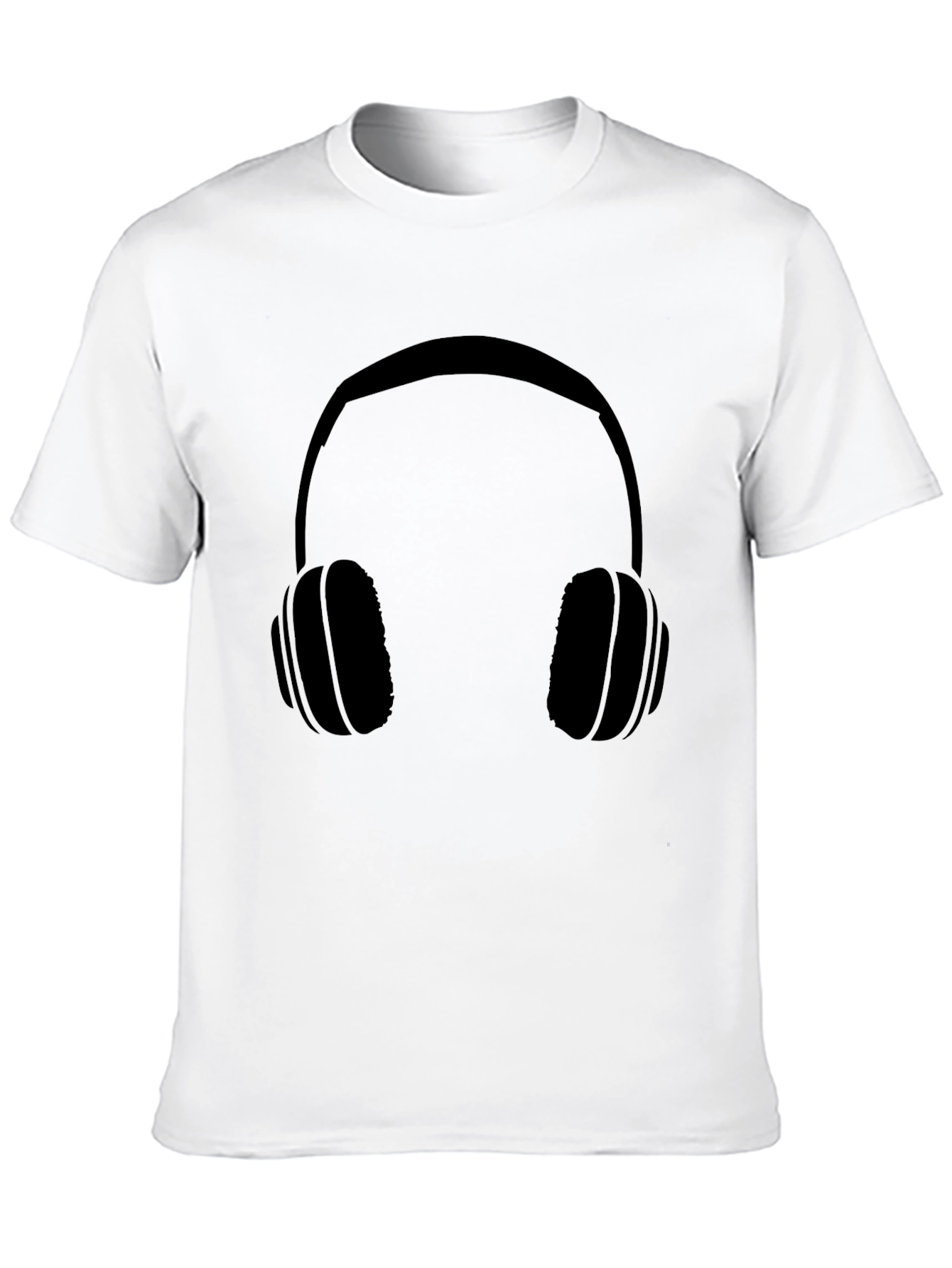 Black Headphone Graphic Tee - Music Lover Shirt