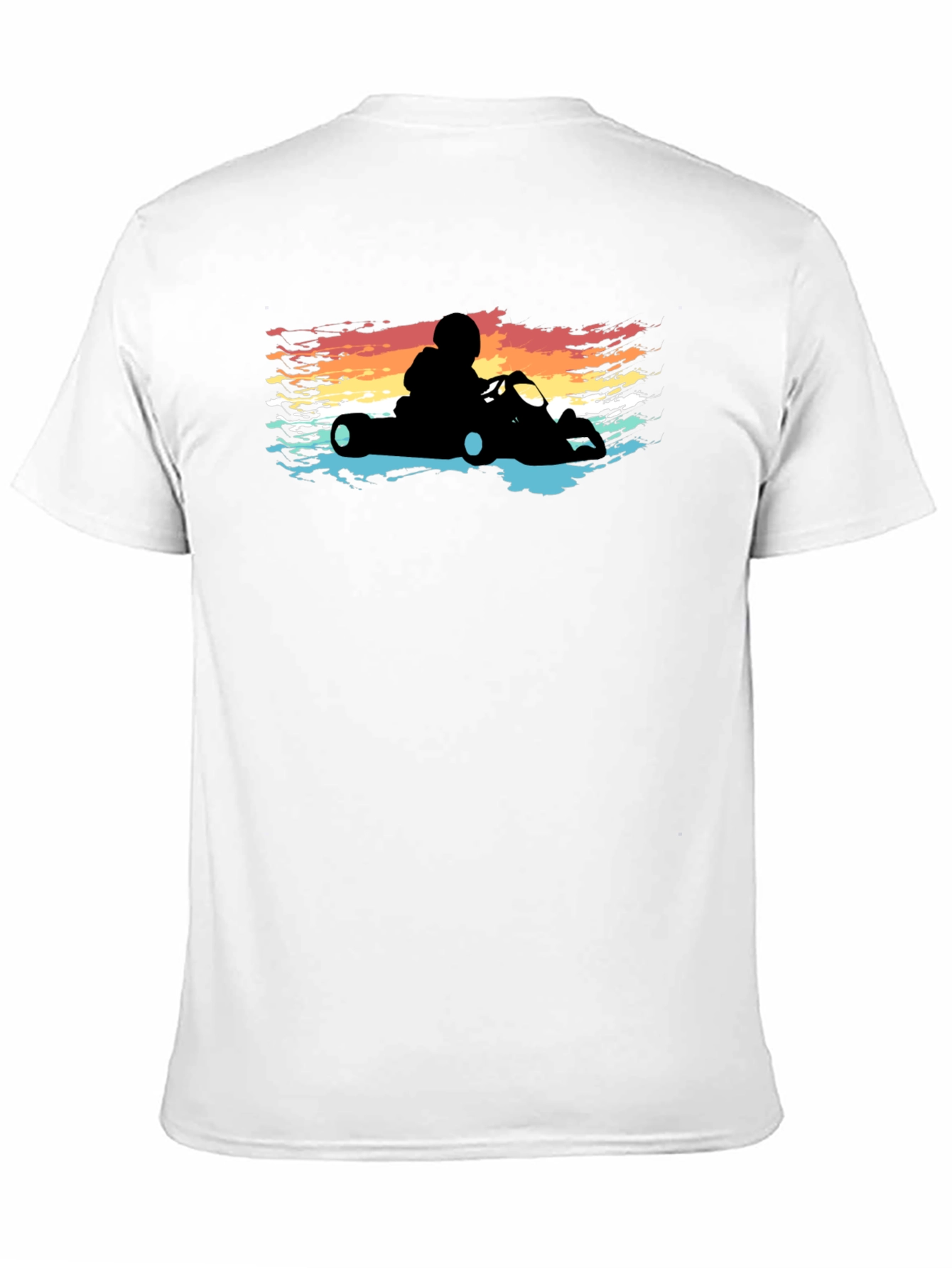 Retro Go-Kart T-Shirt - Racecar Driver Silhouette Tee