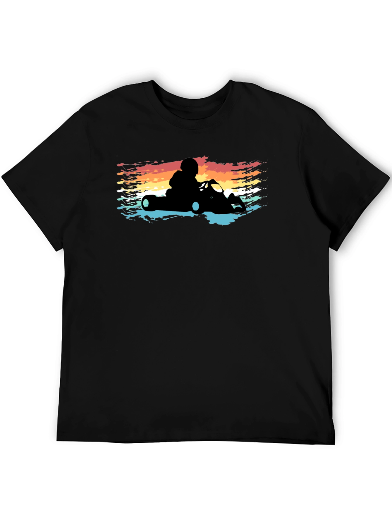 Retro Go-Kart T-Shirt - Racecar Driver Silhouette Tee