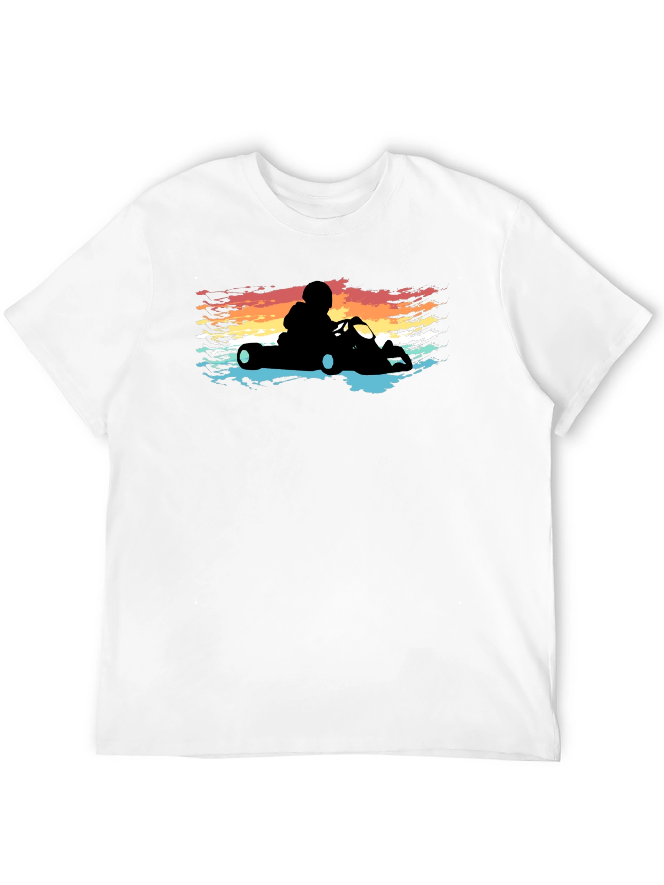 Retro Go-Kart T-Shirt - Racecar Driver Silhouette Tee