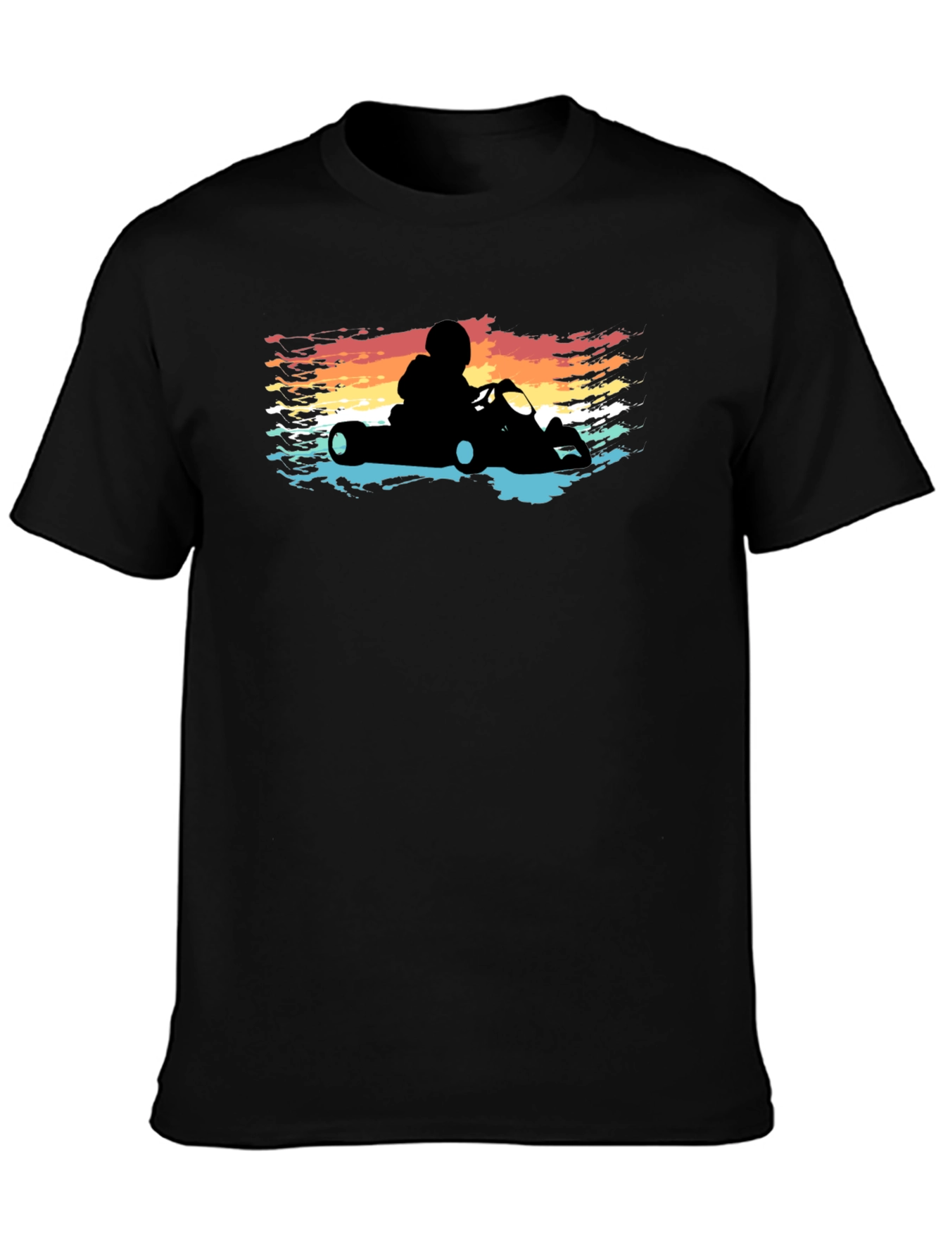 Retro Go-Kart T-Shirt - Racecar Driver Silhouette Tee