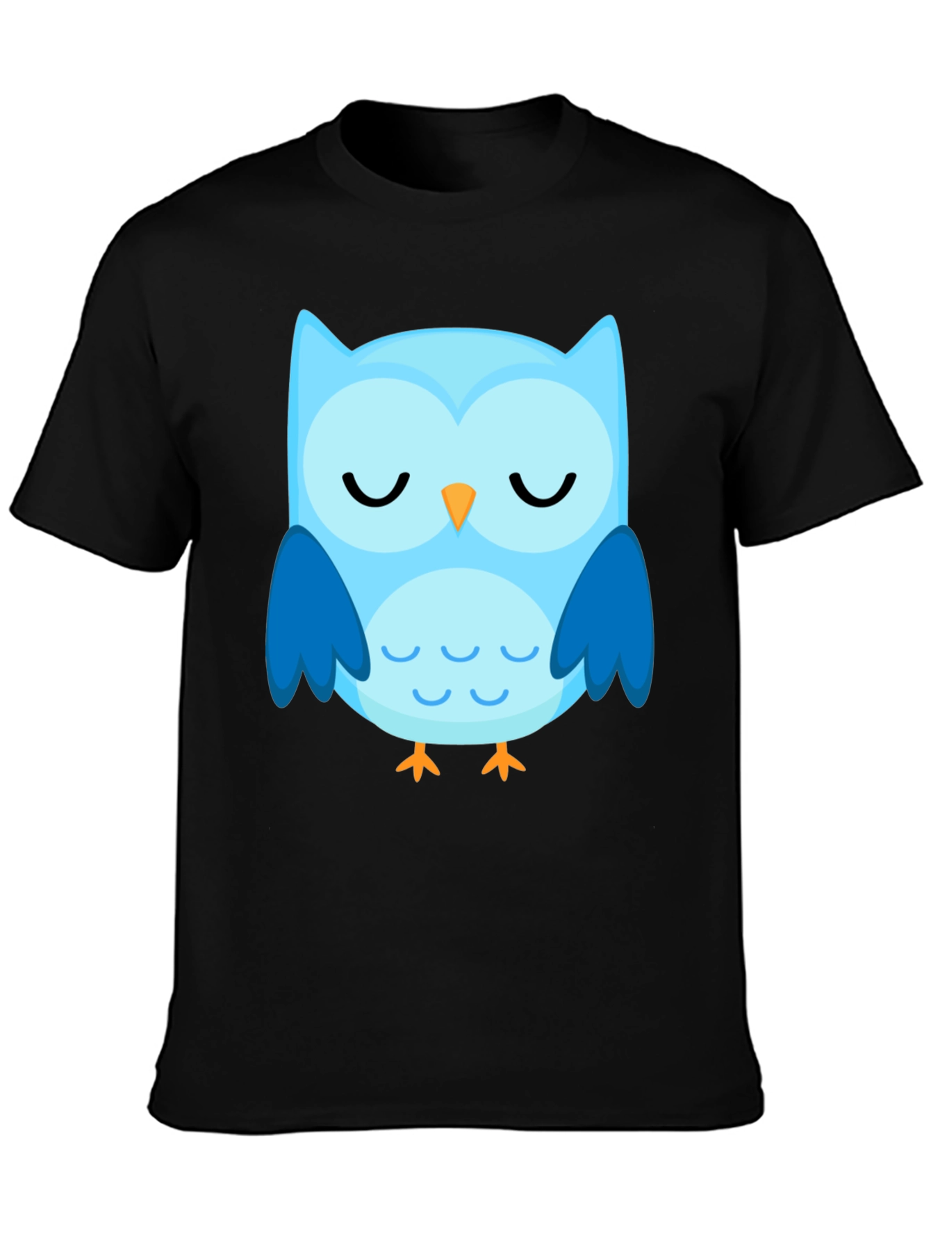 Cute Blue Owl Graphic T-Shirt
