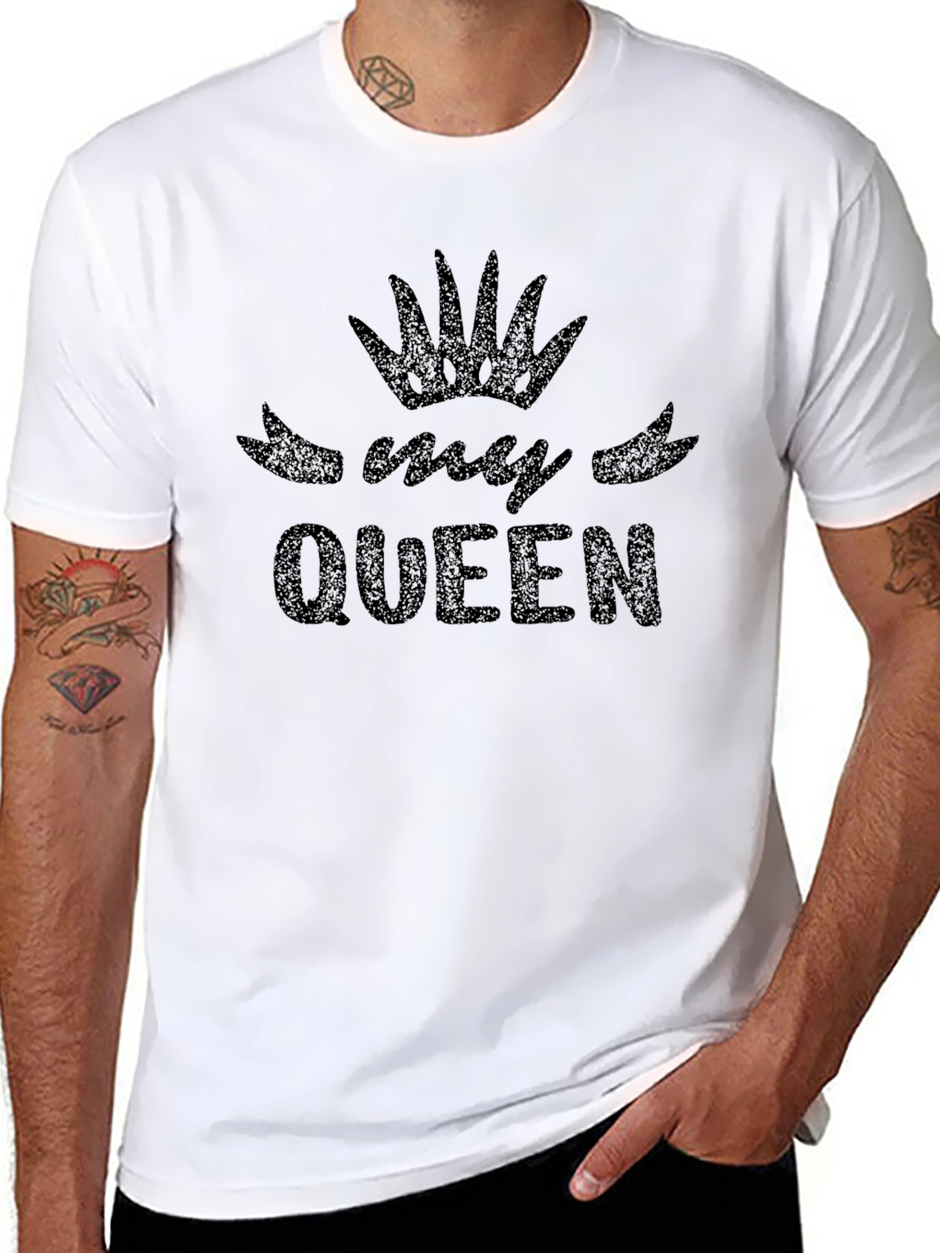 My Queen Graphic Tee - Black Crew Neck