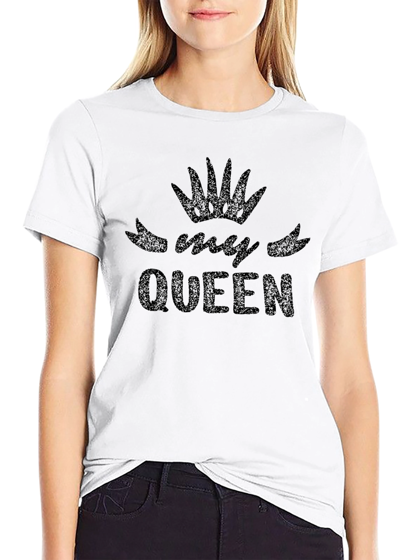 My Queen Graphic Tee - Black Crew Neck