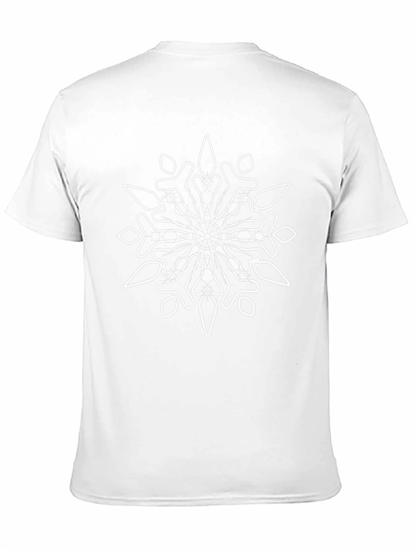Black Tee with White Snowflake Design