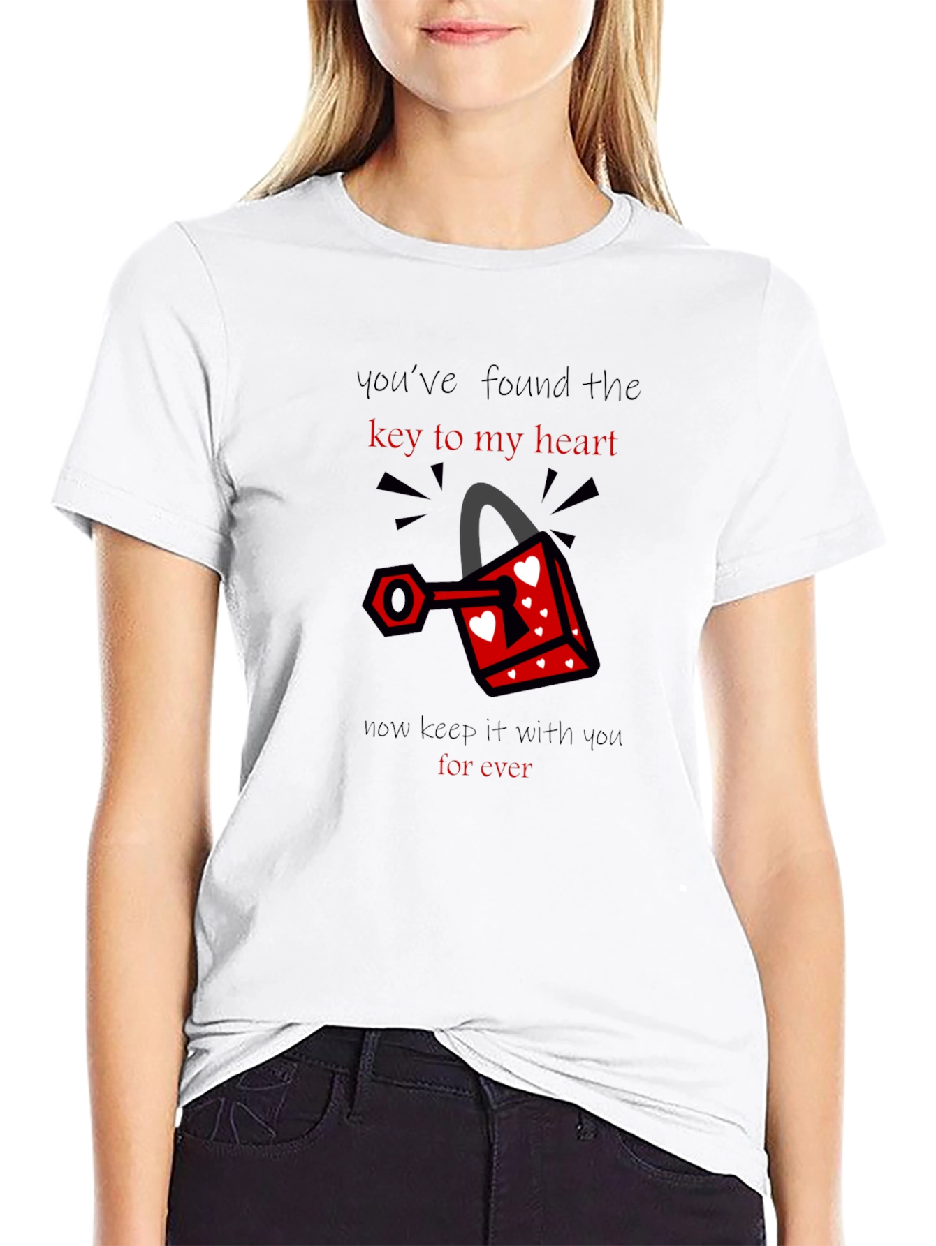 Key to My Heart T-Shirt - Romantic Graphic Tee