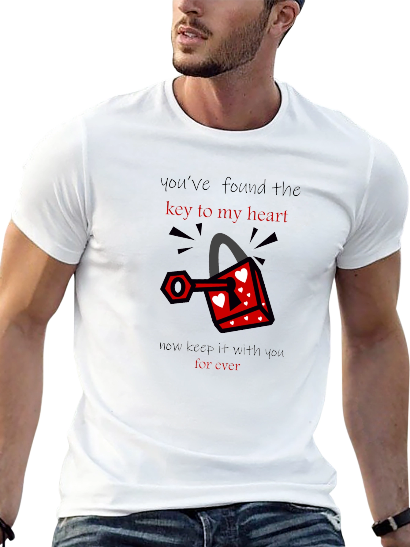 Key to My Heart T-Shirt - Romantic Graphic Tee