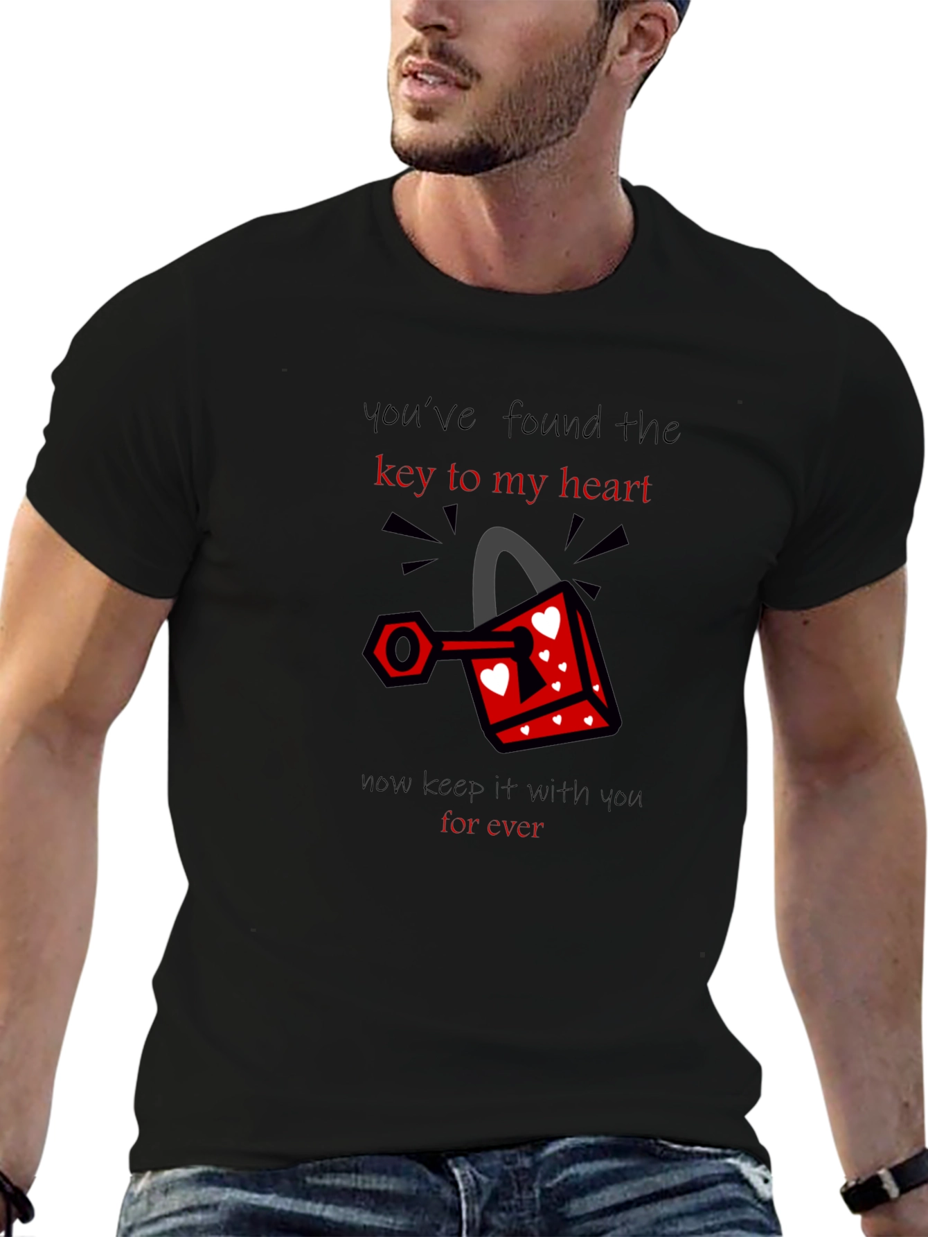 Key to My Heart T-Shirt - Romantic Graphic Tee