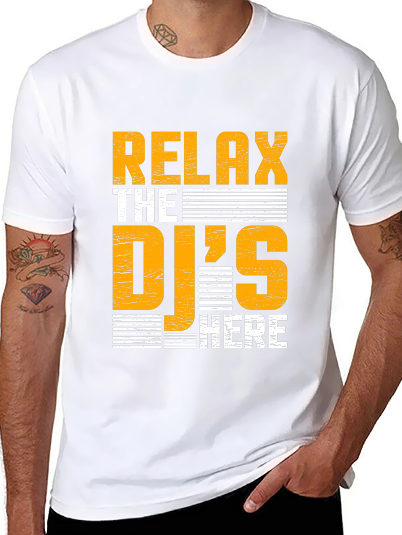 Relax The DJs Here Black Graphic Tee