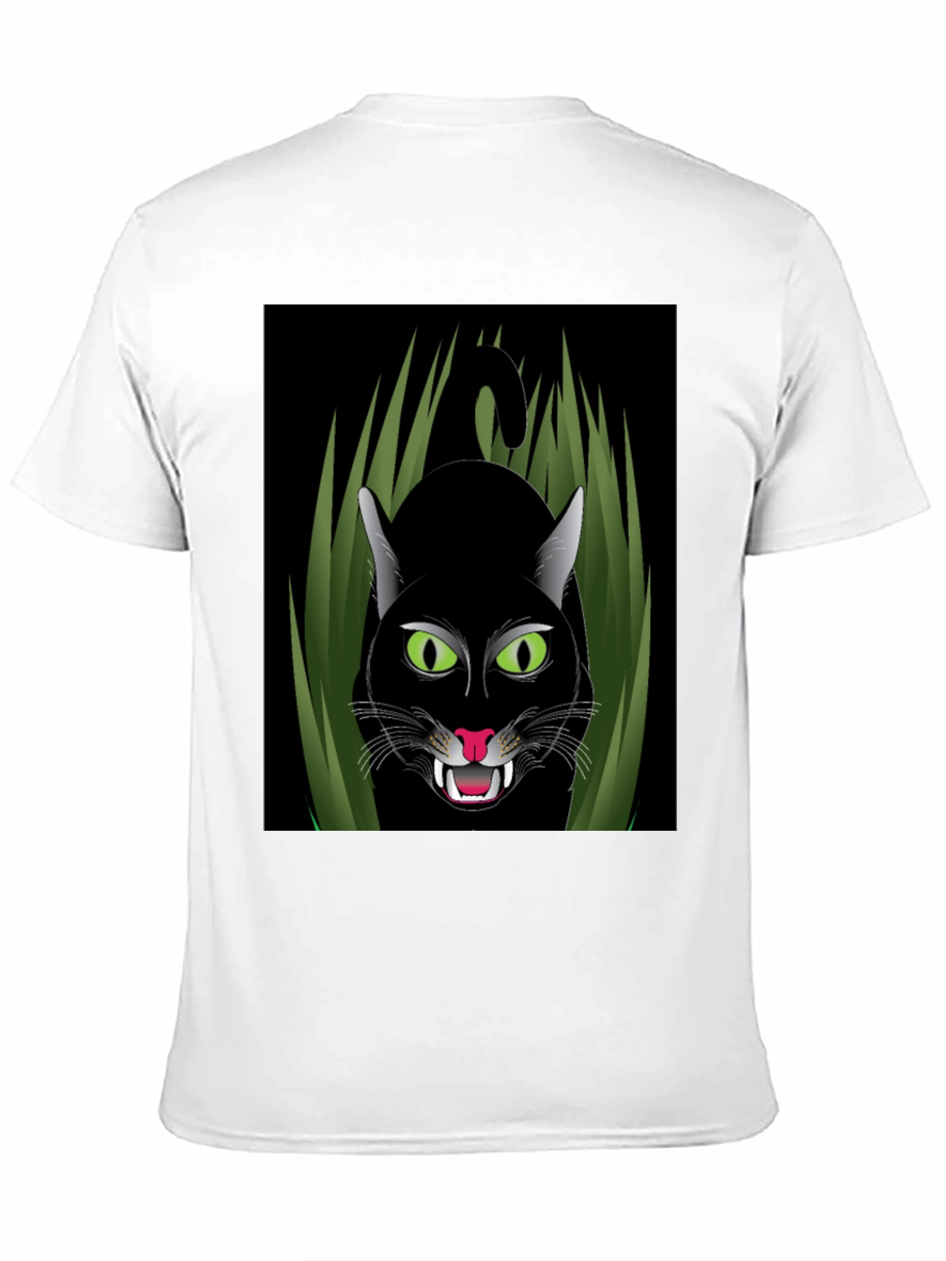 Black Cat Graphic T-Shirt - Fierce Feline Design
