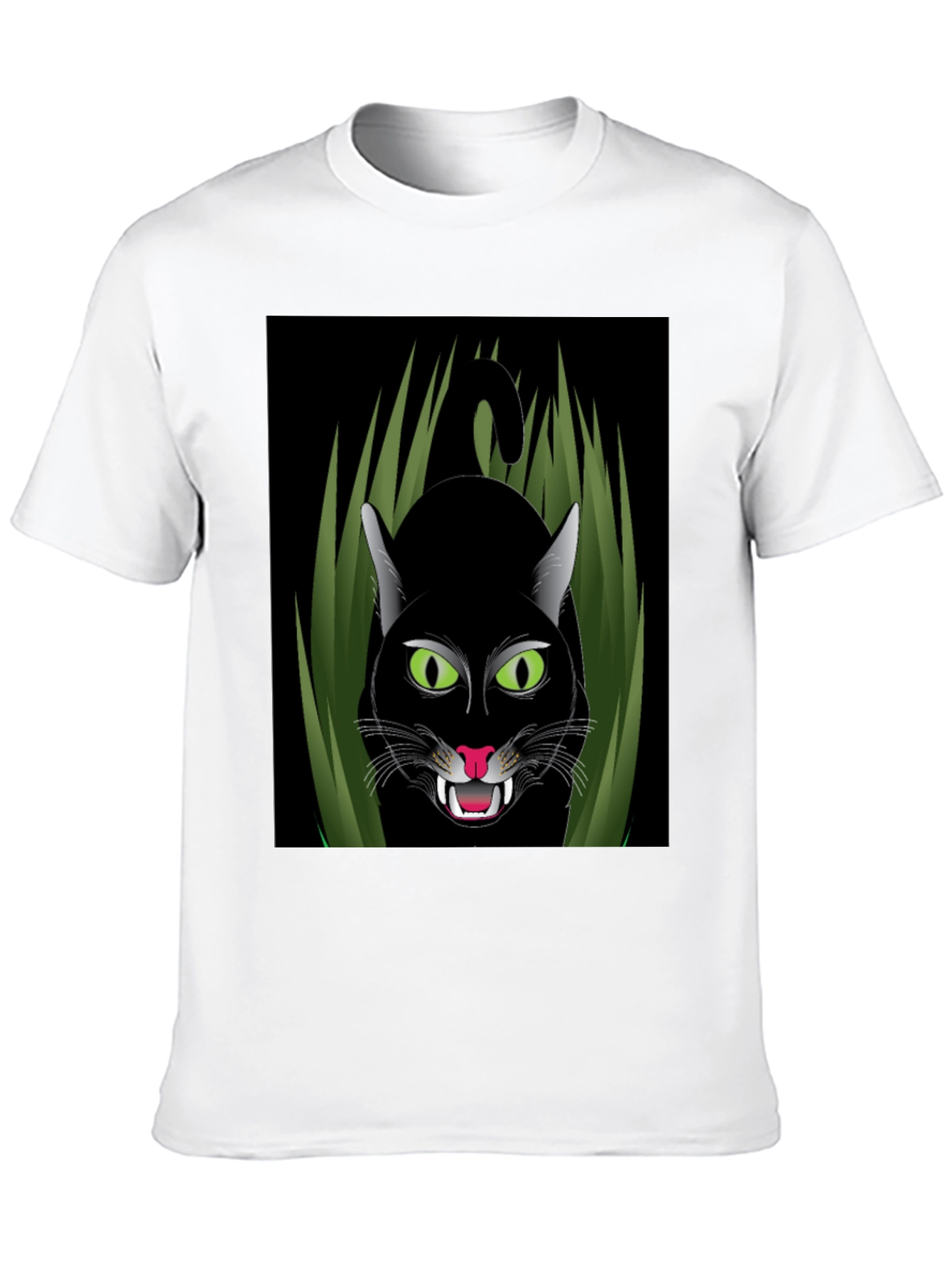 Black Cat Graphic T-Shirt - Fierce Feline Design