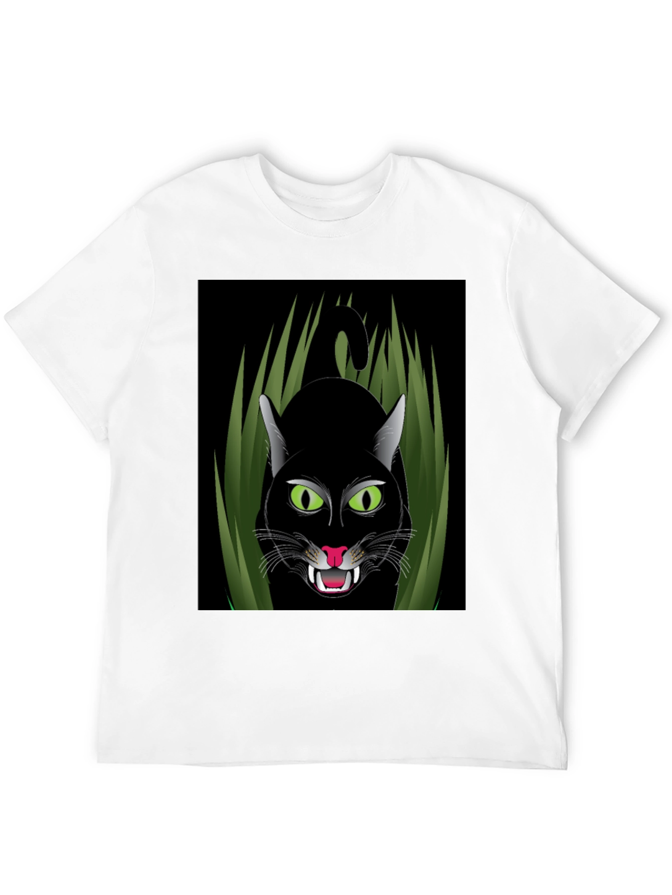 Black Cat Graphic T-Shirt - Fierce Feline Design